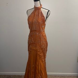 ASOS DESIGN High Neck Fishtail Embellished Dress Maxi Dress